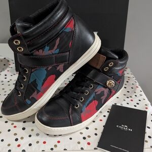 Coach Black and Multicolor High-Top Sneakers